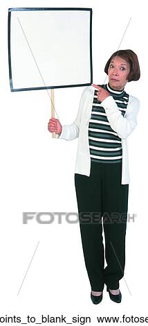 Woman points to blank sign View Large Photo Image Picture - Woman points to blank sign. Fotosearch