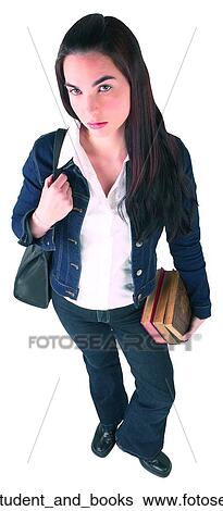 Stock Photograph - Woman student and books. Fotosearch
