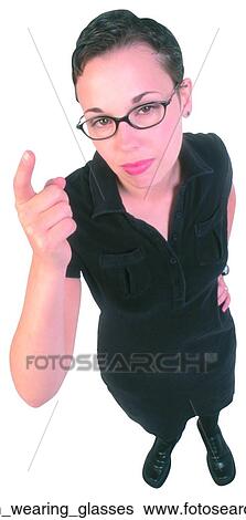 Stock Photograph - Woman wearing glasses. Fotosearch