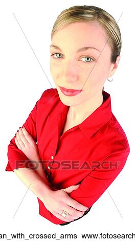 Stock Photograph - Woman with crossed arms. Fotosearch