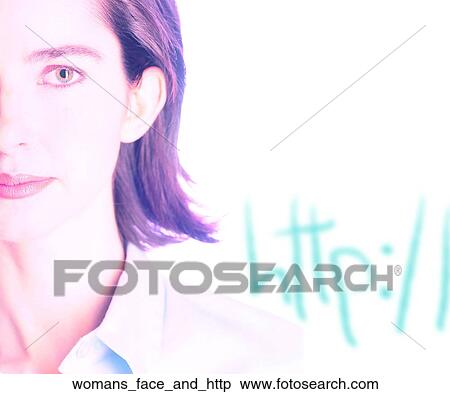 Womans face and http View Large Photo Image Stock Photography - Womans face and http. Fotosearch