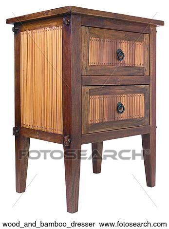 Stock Photography - Wood and bamboo dresser. Fotosearch