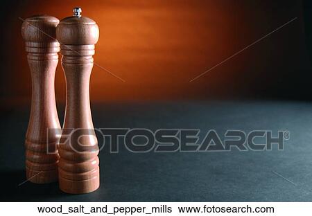 Stock Photograph - Wood salt and pepper mills. Fotosearch