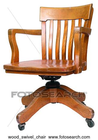 Stock Photography - Wood swivel chair. Fotosearch
