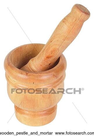Stock Photography - Wooden pestle and mortar. Fotosearch