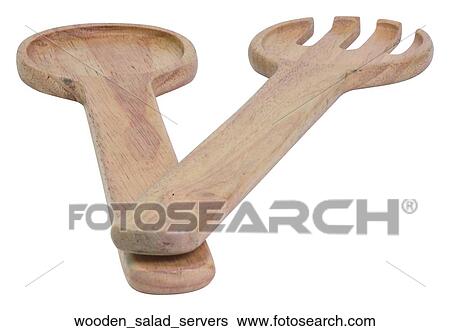 Wooden salad servers View Large Photo Image Stock Photograph - Wooden salad servers. Fotosearch