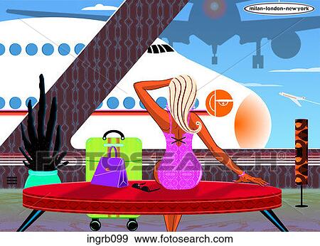 Stock Illustration - digital, illustration, women, people. Fotosearch