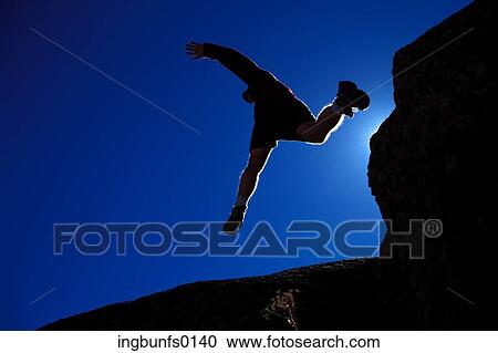 Stock Image - Jumping the Crevice. Fotosearch