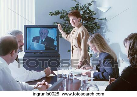 Video Conference Meeting at Office View Large Photo Image Stock Photography - Video Conference Meeting at Office. Fotosearch