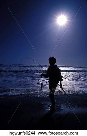 Picture - Fishing at the Ocean. Fotosearch