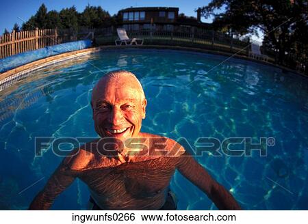 Old Man in Swimming Pool View Large Photo Image Stock Photograph - Old Man in Swimming Pool. Fotosearch