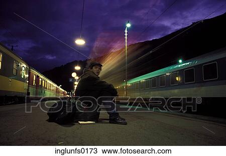train station at dusk View Large Photo Image Stock Image - train station at dusk. Fotosearch