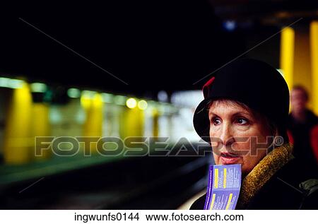 Woman Waiting for a Train View Large Photo Image Picture - Woman Waiting for a Train. Fotosearch