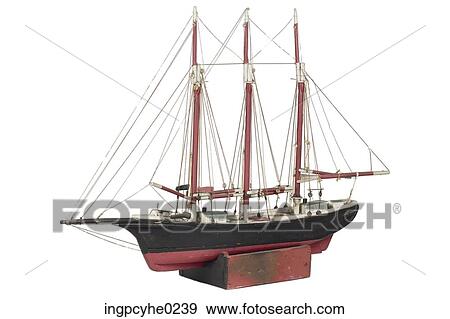 Black and brown model sailboat View Large Photo Image Stock Photo - Black and brown model sailboat . Fotosearch