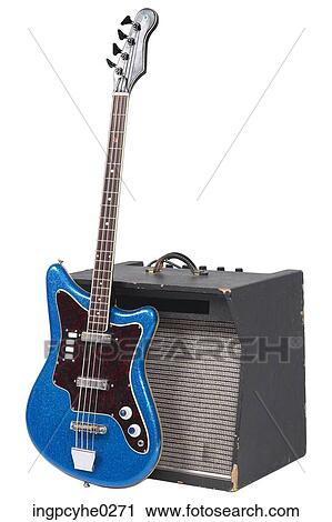 Blue electric guitar leaning on amplifier View Large Photo Image Stock Image - Blue electric guitar leaning on amplifier . Fotosearch