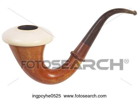 Stock Photography - Brown and white wooden pipe . Fotosearch