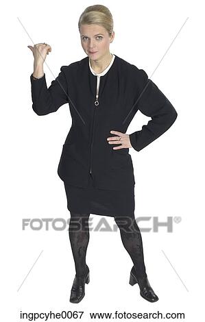 Stock Photo - Businesswoman hitchhiking . Fotosearch