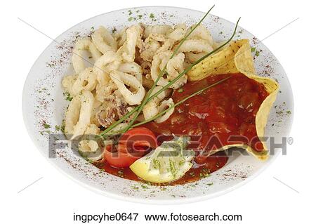 Calamari meal L View Large Photo Image Stock Photo - Calamari meal L . Fotosearch