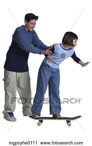 Children playing on skateboard View Large Photo Image Stock Image - Children playing on skateboard . Fotosearch