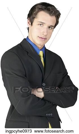 Confident male young adult businessman with arms crossed View Large Photo Image Stock Image - Confident male young adult businessman with arms crossed. Fotosearch