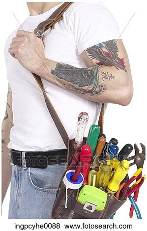 Construction worker carrying tools View Large Photo Image Stock Photo - Construction worker carrying tools . Fotosearch