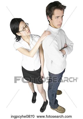Couple with backs turned View Large Photo Image Stock Image - Couple with backs turned. Fotosearch