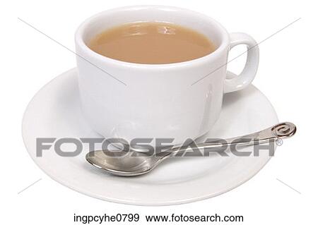 Cup of tea with milk View Large Photo Image Stock Photo - Cup of tea with milk . Fotosearch