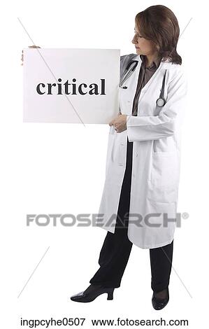 Doctor holding critical sign View Large Photo Image Stock Photo - Doctor holding critical sign . Fotosearch