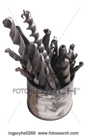 Stock Photograph - Drill bits in tin can . Fotosearch
