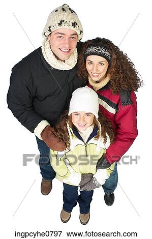 Stock Photo - family dressed for winter . Fotosearch