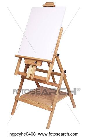 Folding wooden easel holding white canvas L2 View Large Photo Image Stock Photo - Folding wooden easel holding white canvas L2. Fotosearch