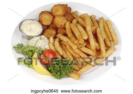 Fried scallops meal L View Large Photo Image Stock Photography - Fried scallops meal L . Fotosearch