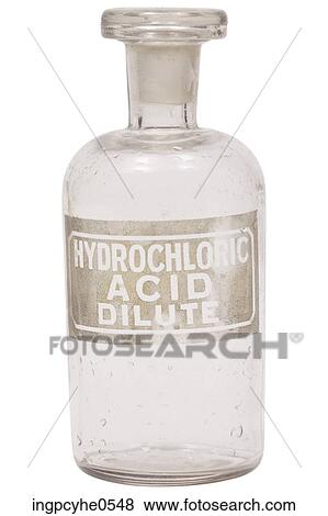 Stock Photo - Glass bottle of dilute hydrochloric acid . Fotosearch