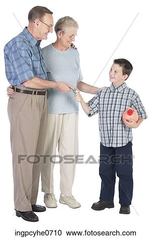 Stock Image - grandparents and grandchild BE . Fotosearch