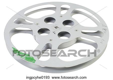 Stock Image - Gray metal film reel . Fotosearch