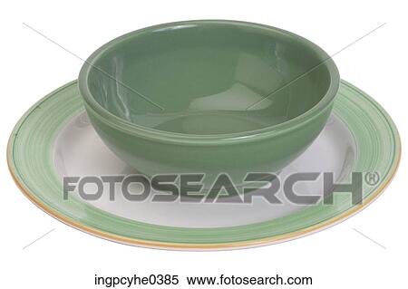 Green bowl on dinner plate L1 View Large Photo Image Stock Photography - Green bowl on dinner plate L1. Fotosearch