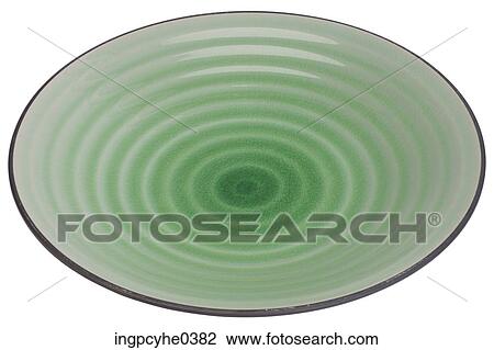 Stock Image - Green pottery bowl L2. Fotosearch