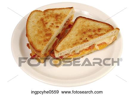 Grilled cheese and bacon sandwich View Large Photo Image Stock Photo - Grilled cheese and bacon sandwich . Fotosearch
