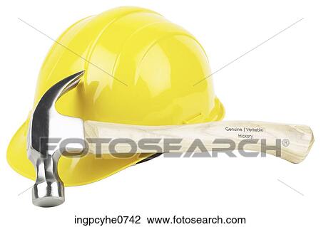 Hammer & Construction Hat BE View Large Photo Image Stock Image - Hammer & Construction Hat BE . Fotosearch