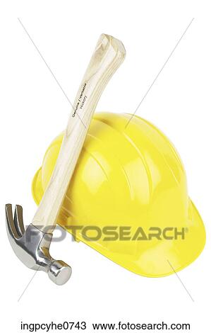 Hammer & Construction Hat BE View Large Photo Image Stock Image - Hammer & Construction Hat BE . Fotosearch
