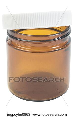 Stock Image - Jar with open lid . Fotosearch