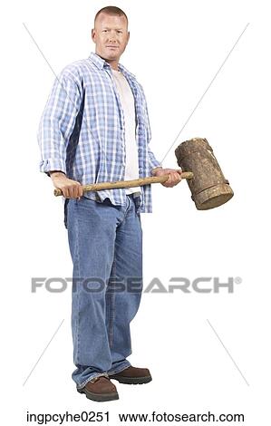 man holding tool View Large Photo Image Stock Image - man holding tool . Fotosearch