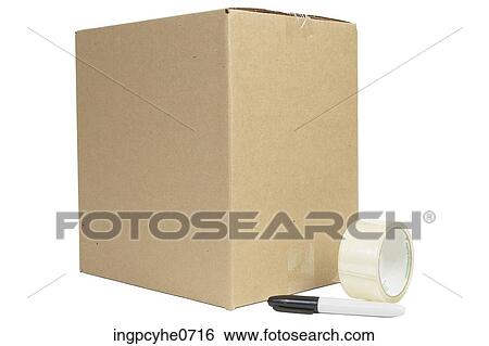 Marker and tape beside box View Large Photo Image Stock Photograph - Marker and tape beside box . Fotosearch