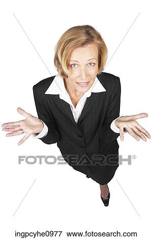 Middle aged business woman making an indecisive expression with her hands View Large Photo Image Stock Photo - Middle aged business woman making an indecisive expression with her hands. Fotosearch
