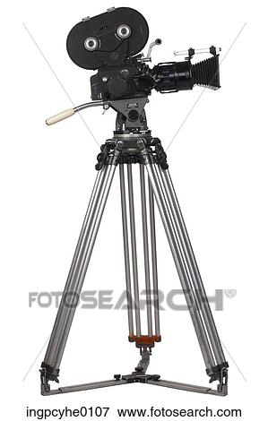 Movie camera on tripod View Large Photo Image Stock Photo - Movie camera on tripod . Fotosearch