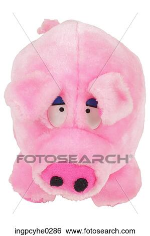 Stock Photograph - Pink stuffed pig . Fotosearch