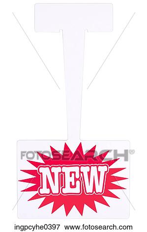 Red and white plastic 'new' sign View Large Photo Image Stock Photo - Red and white plastic 'new' sign. Fotosearch