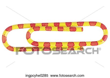 Stock Photography - Red and yellow paperclip. Fotosearch