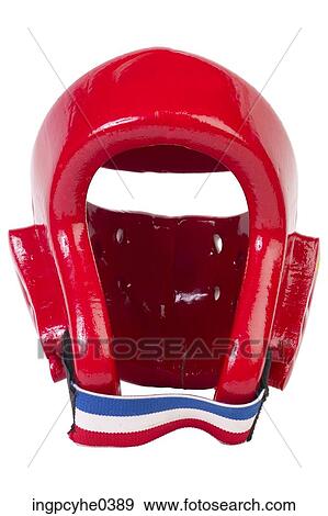 Stock Photo - Red boxing helmet. Fotosearch