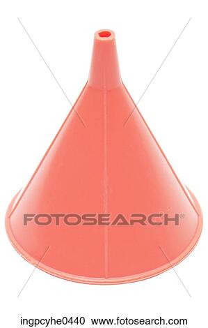Stock Image - Red plastic funnel L2. Fotosearch